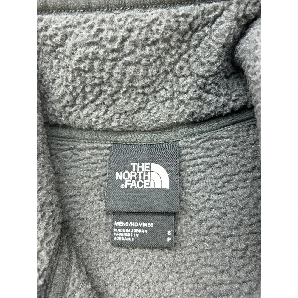 The North Face Fleece Jacket Mens Small Grey Sherpa Full Zip Mock Neck Light